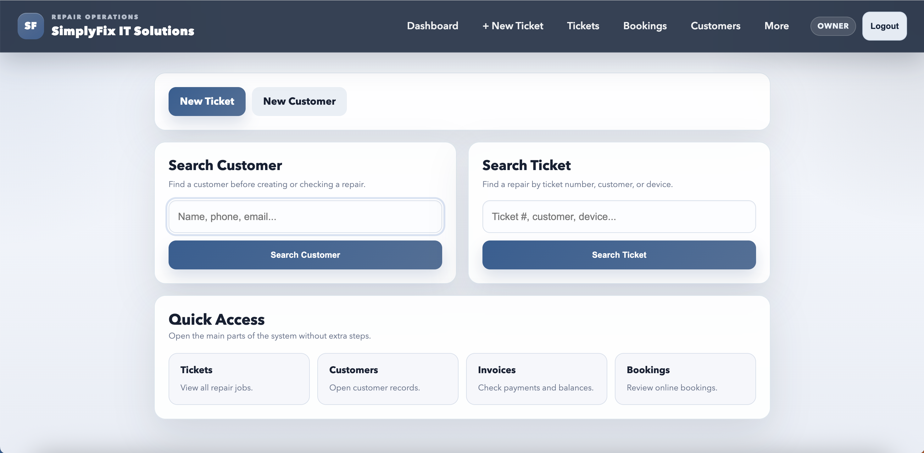 ShopflowX dashboard overview